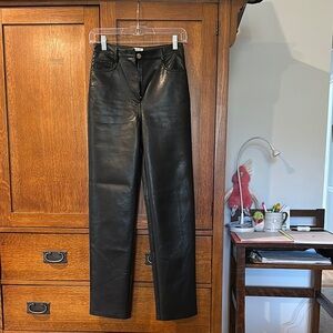 Aritzia Black Vegan Leather Jeans